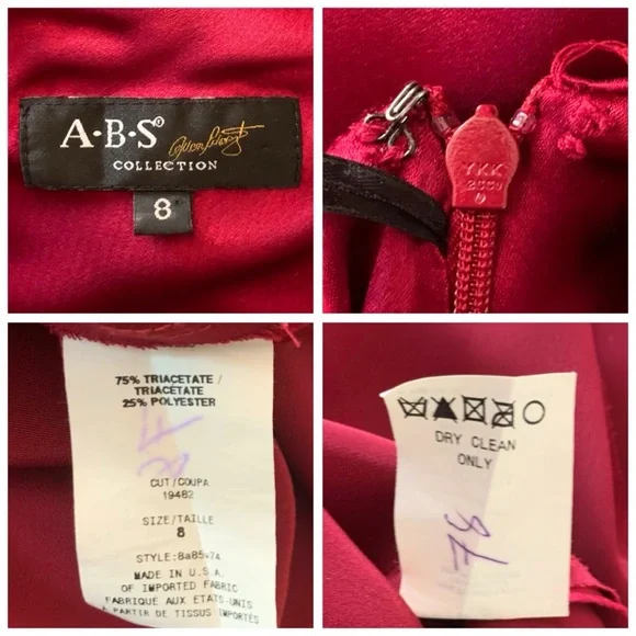 ABS by Allen Schwartz Dark Red Halter Gown - Picture 16 of 16